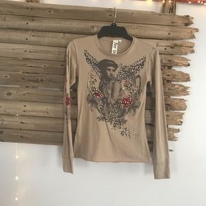 Johnny Was 4 Love & Liberty long sleeve tee S boho